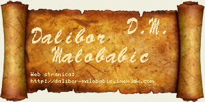 Dalibor Malobabić vizit kartica